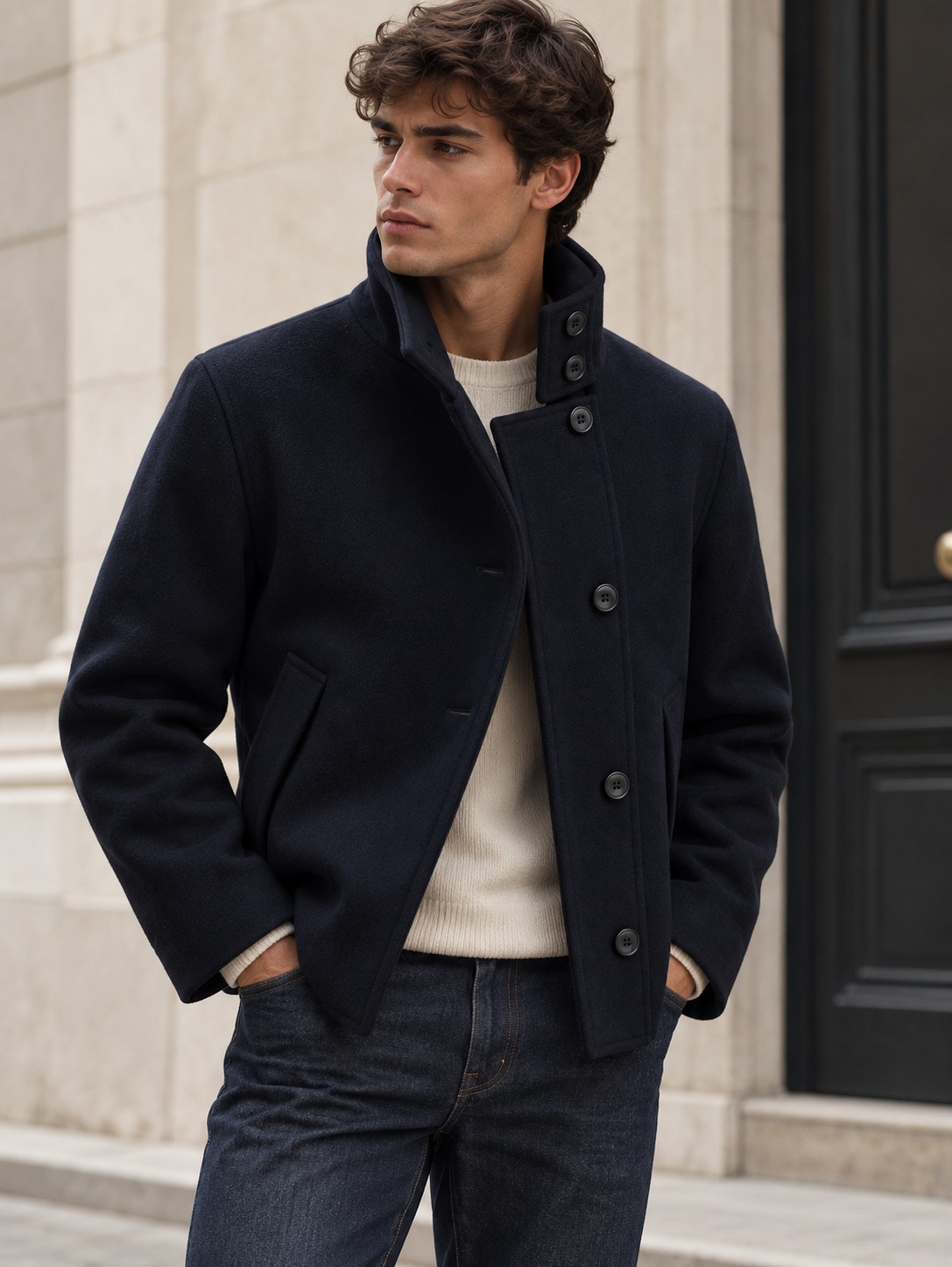 The Wool Jacket portée en ville